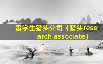 留学生猎头公司（猎头research associate）